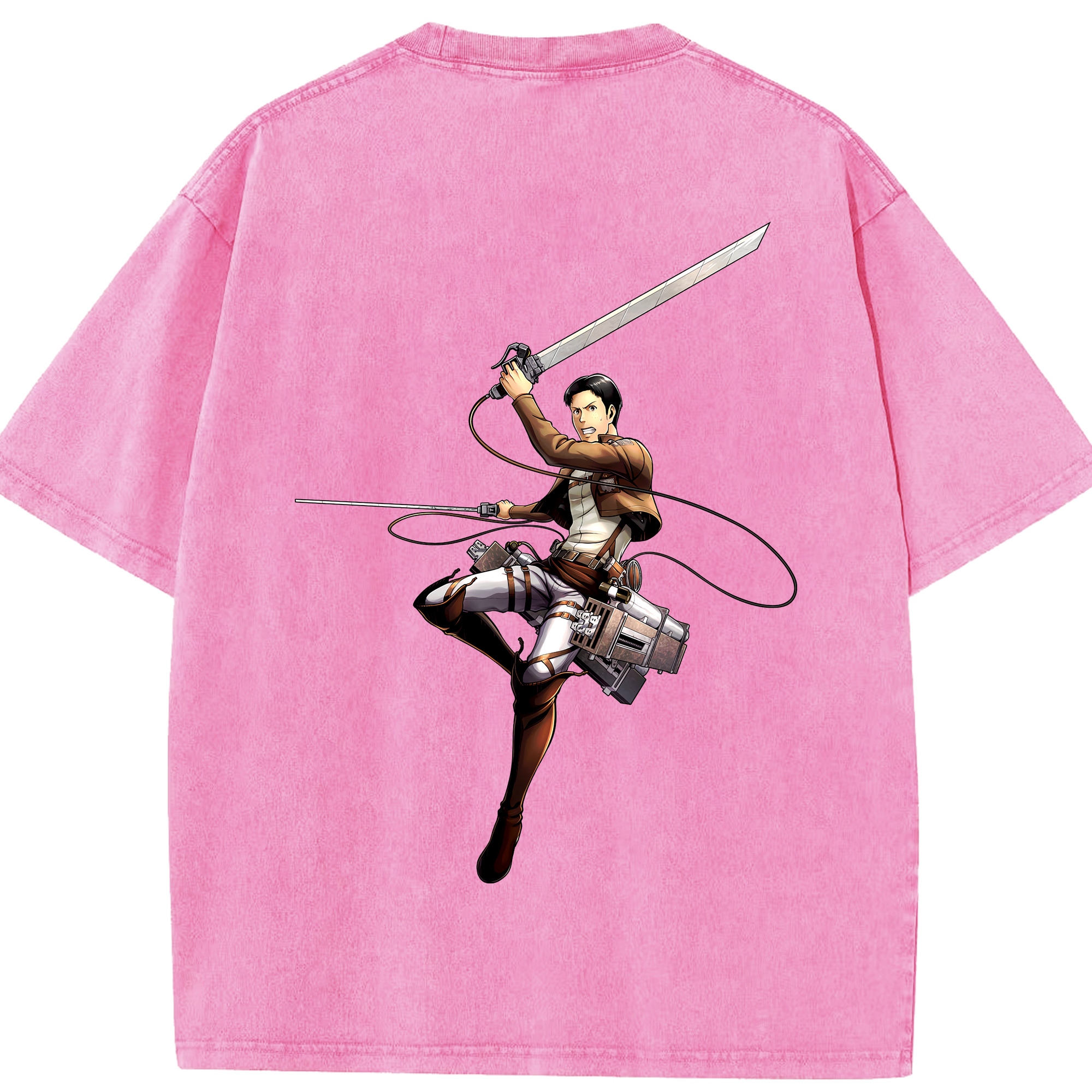 （画像用） 進撃の巨人 Attack on Titan 綿100% ヴィンテージ風 半袖Tシャツ（背面プリント）